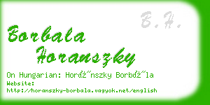 borbala horanszky business card